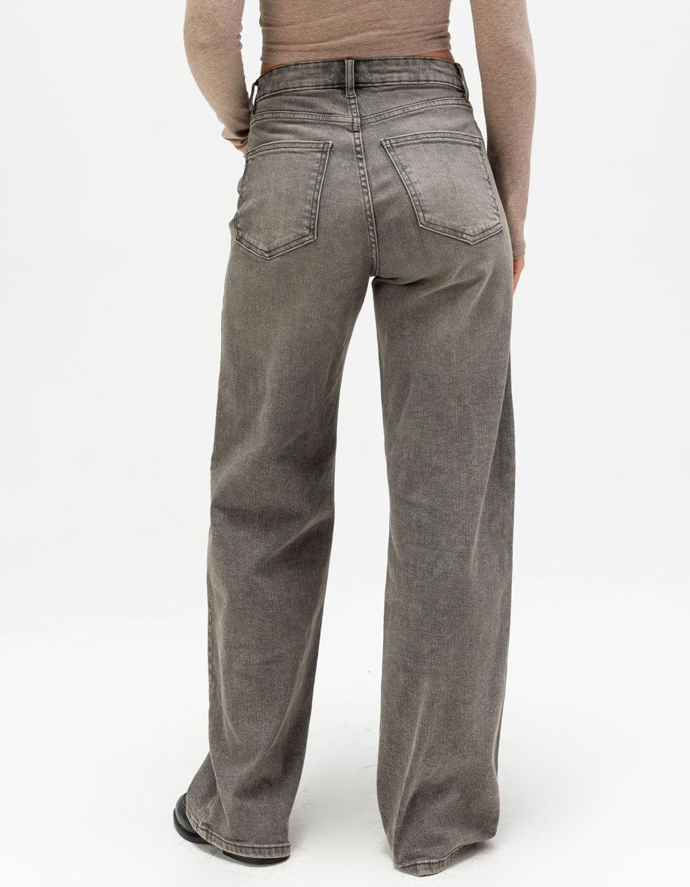 ONLY Juicy Womens High Waist Wide Leg Jeans - GREY DENIM Product Image