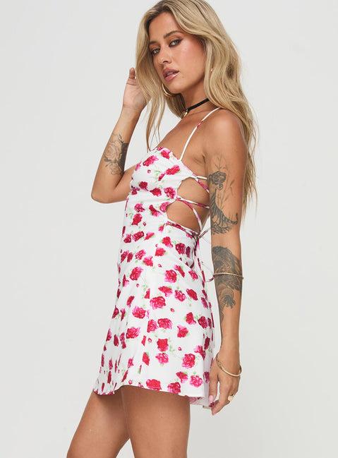 Arslan Mini Dress White Floral Product Image