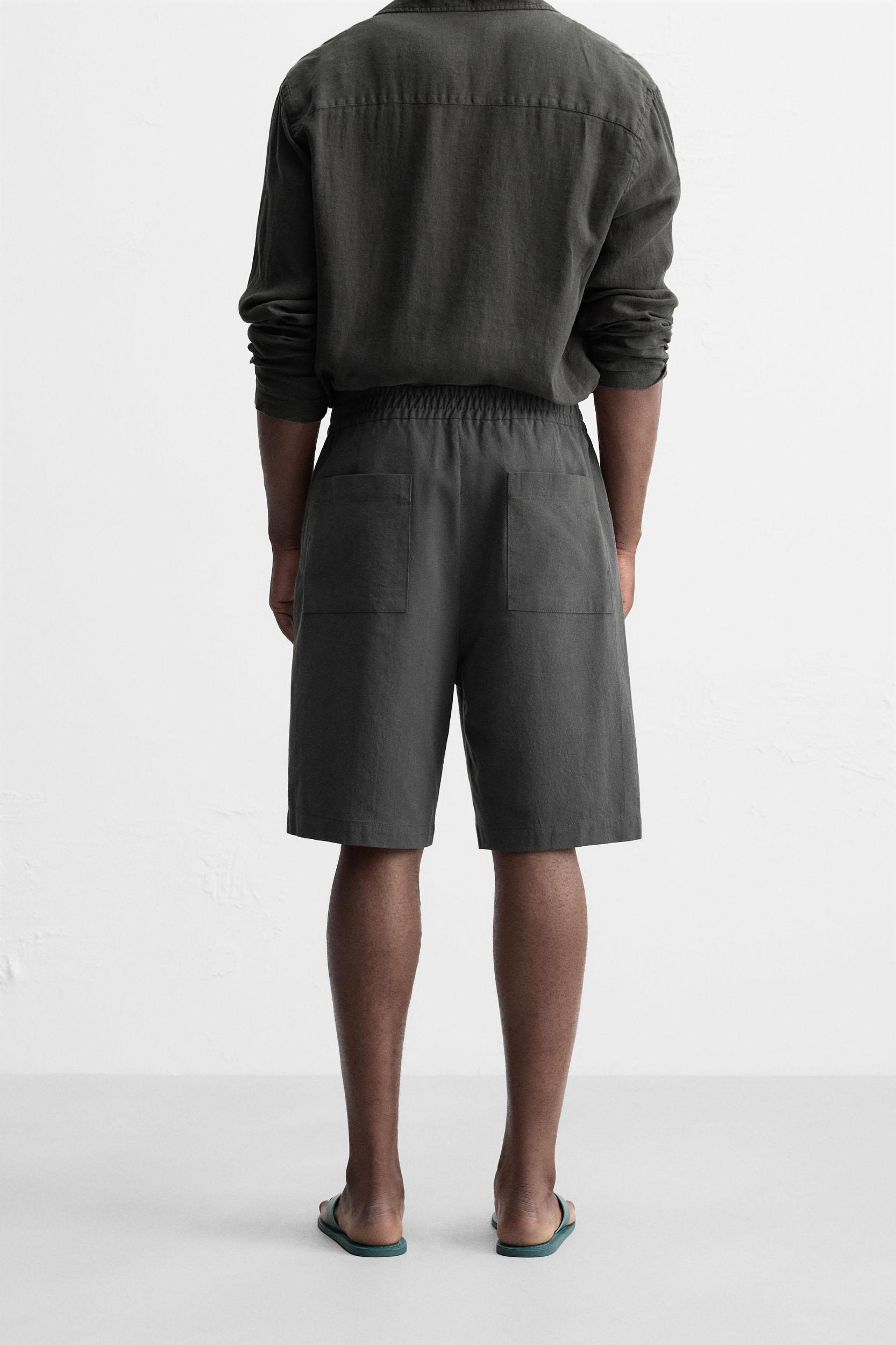 RELAXED FIT COTTON BERMUDA SHORTS Product Image