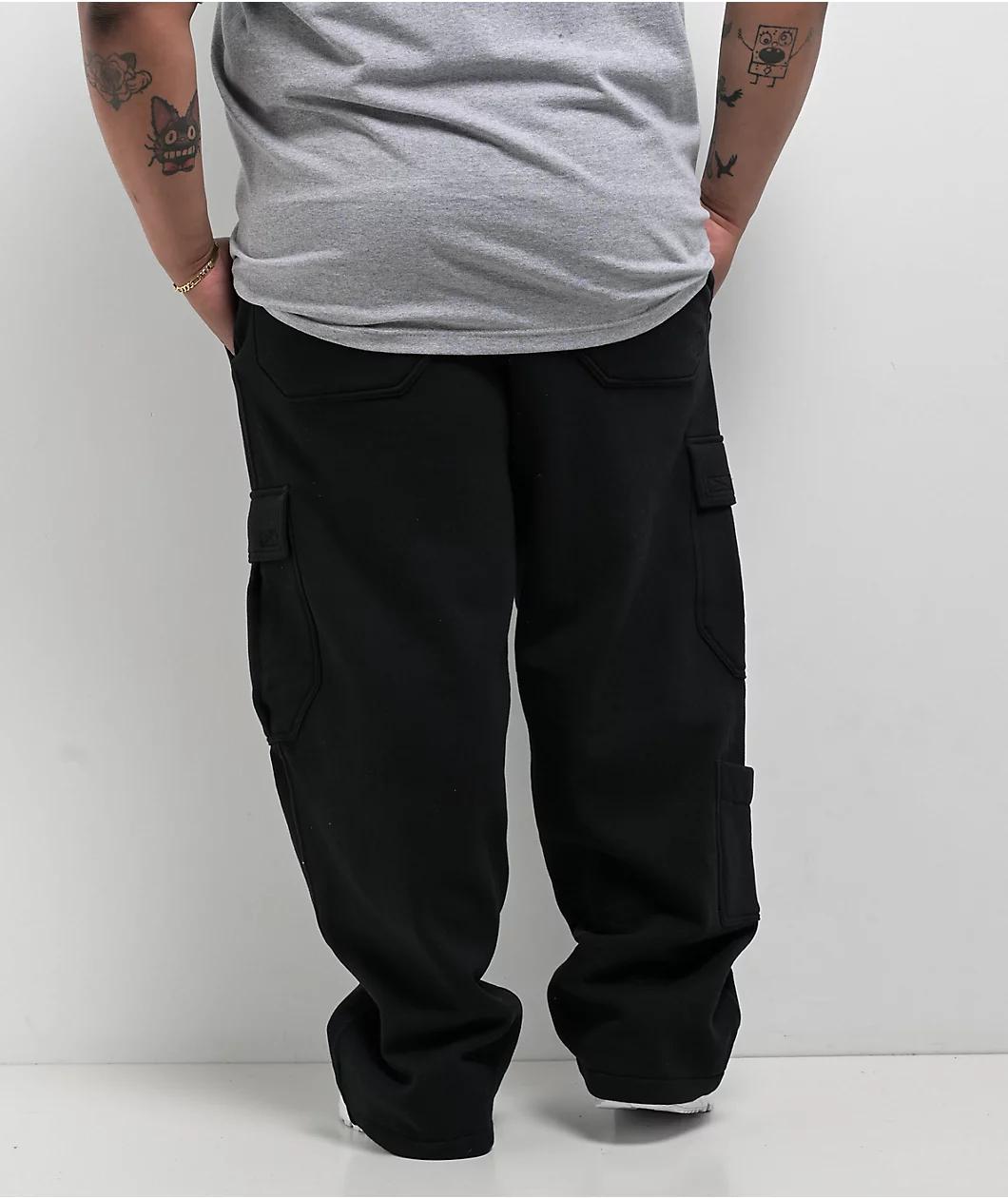 Ninth Hall Fast Lane Black Baggy Cargo Sweatpants Product Image