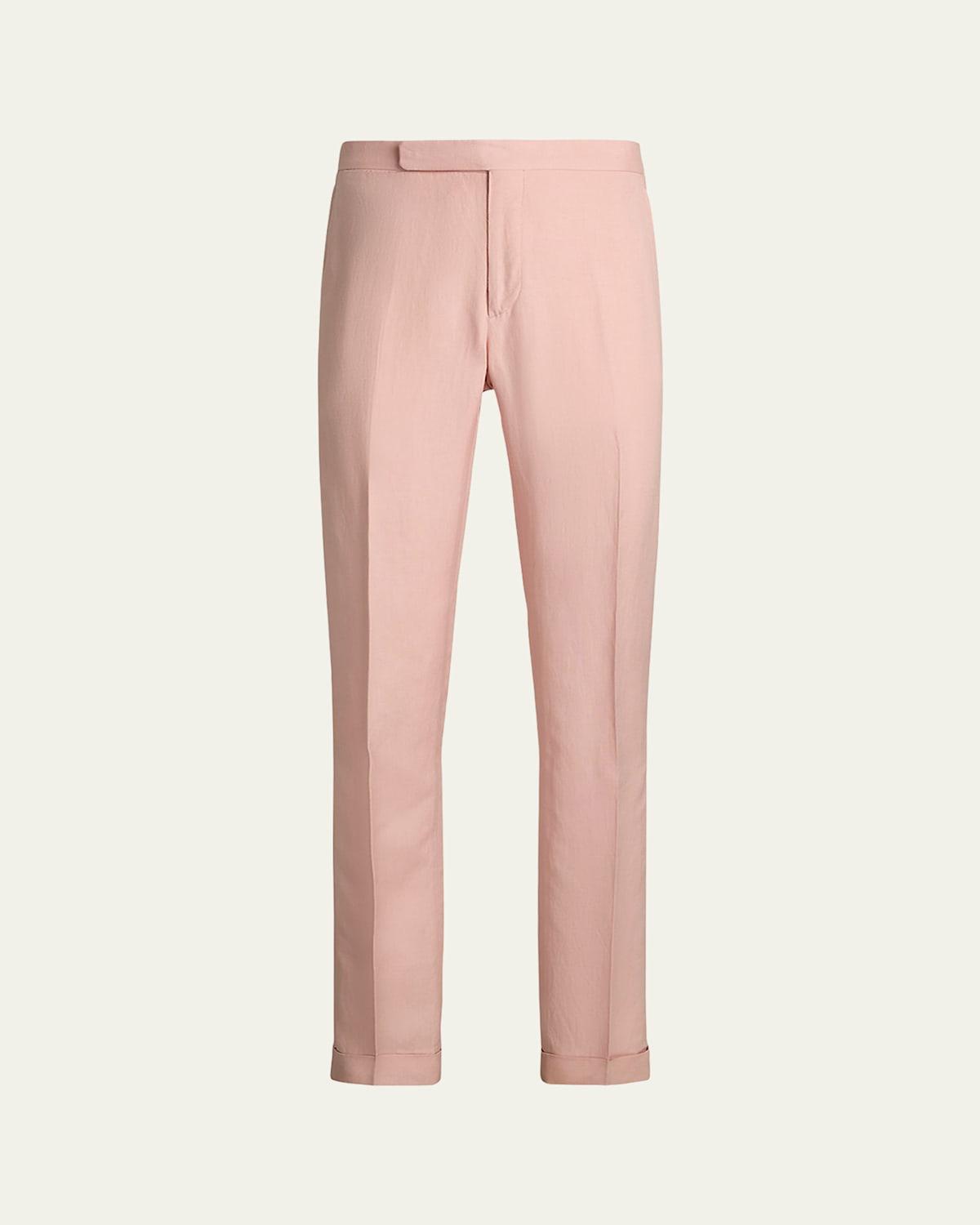 Mens Gregory Hand-Tailored Silk-Linen Trousers Product Image