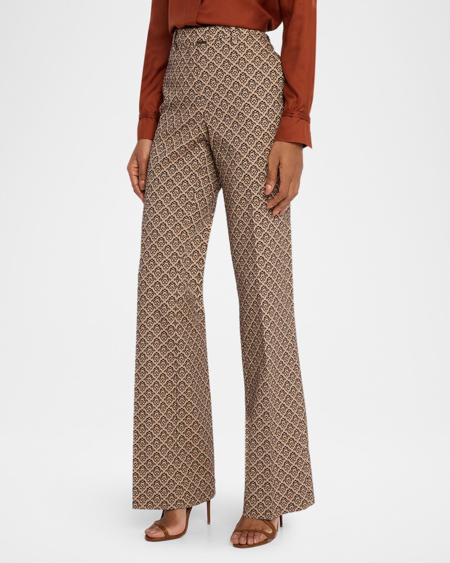 Diamond Jacquard Flare Trousers Product Image