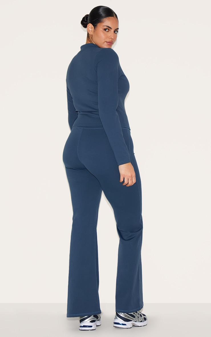 Midnight Blue Sculpt Wrap Waist Yoga Pants Product Image