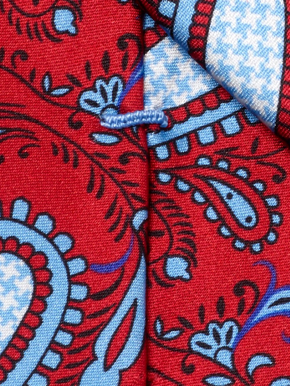 Paisley Printed Italian Silk Tie - Red Product Image
