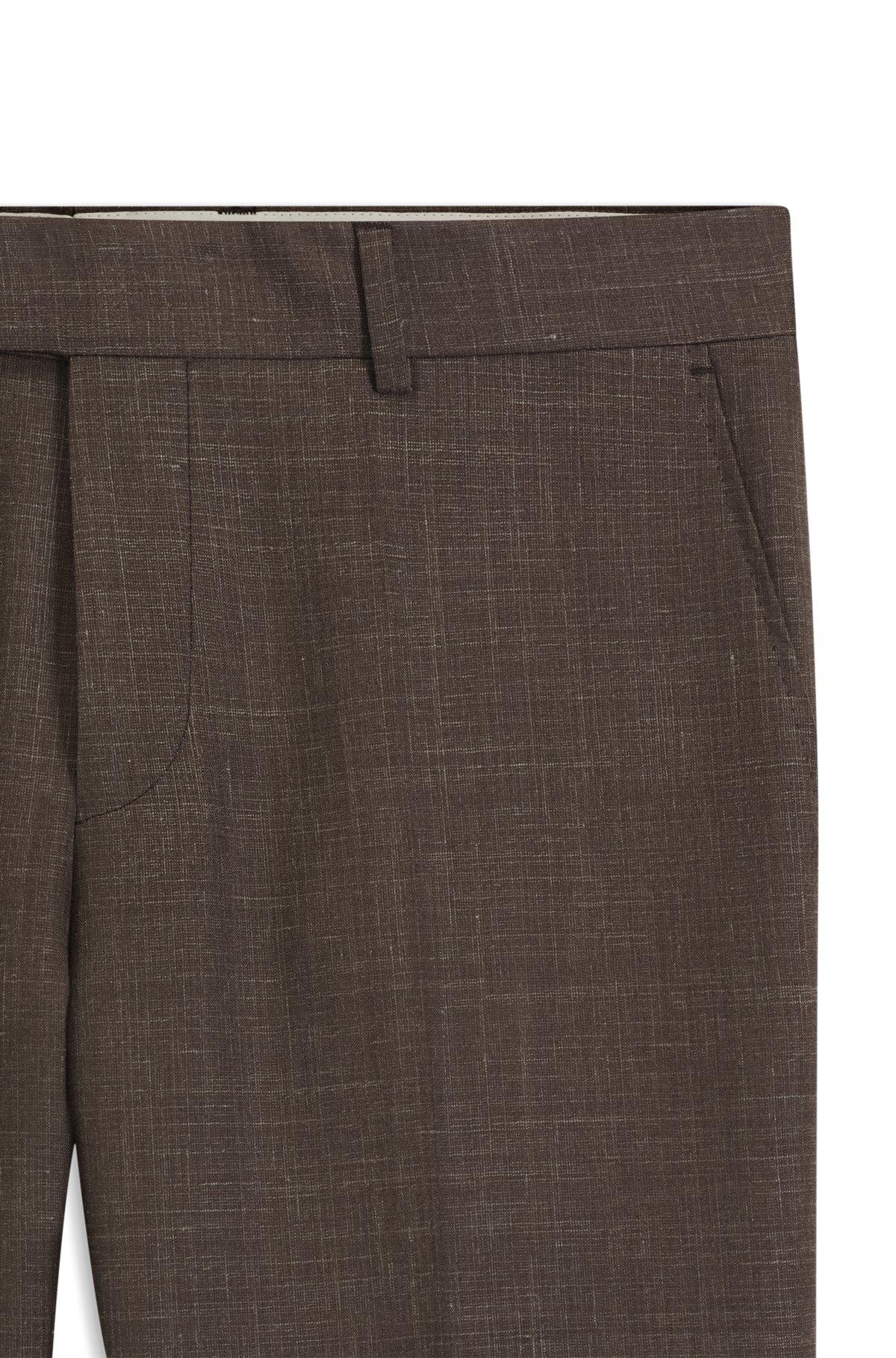Slim-fit trousers in virgin wool, silk and linen Product Image