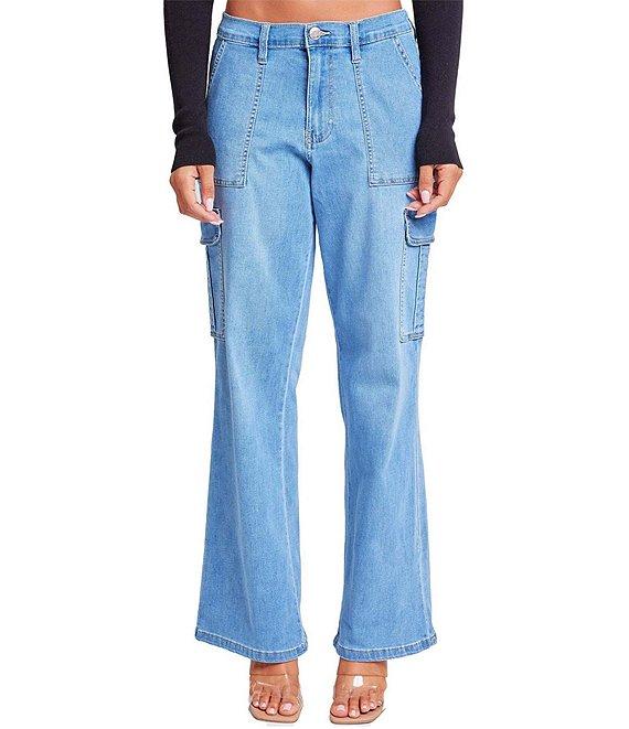 YMI Jeanswear High Rise Cargo Straight Leg Jeans Product Image