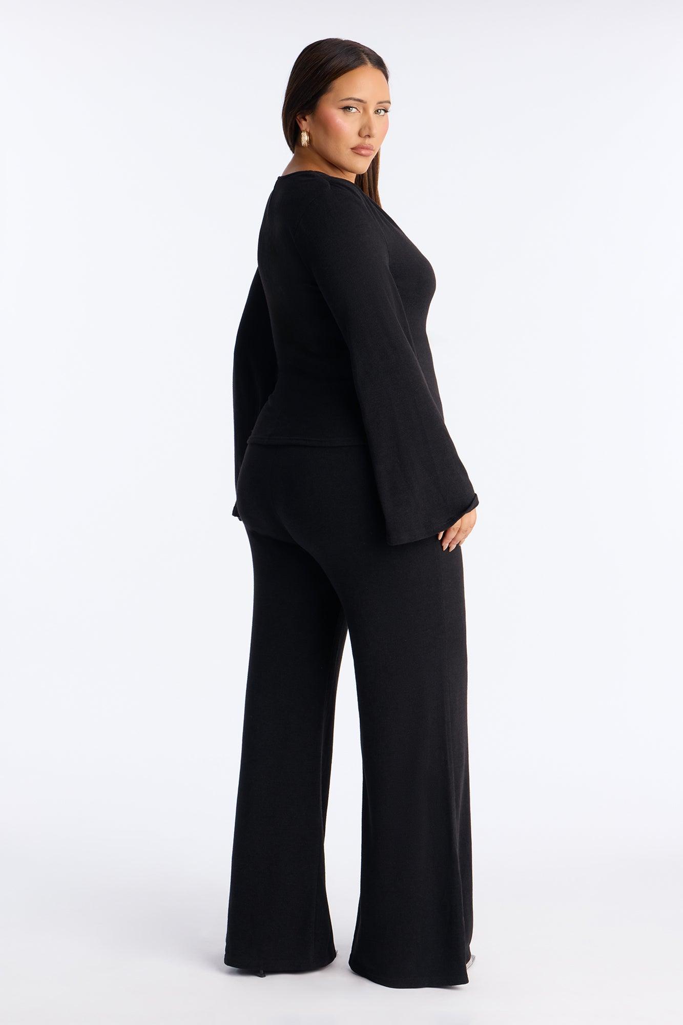 Bailey Flare Leg Pant Set - Black Female Product Image