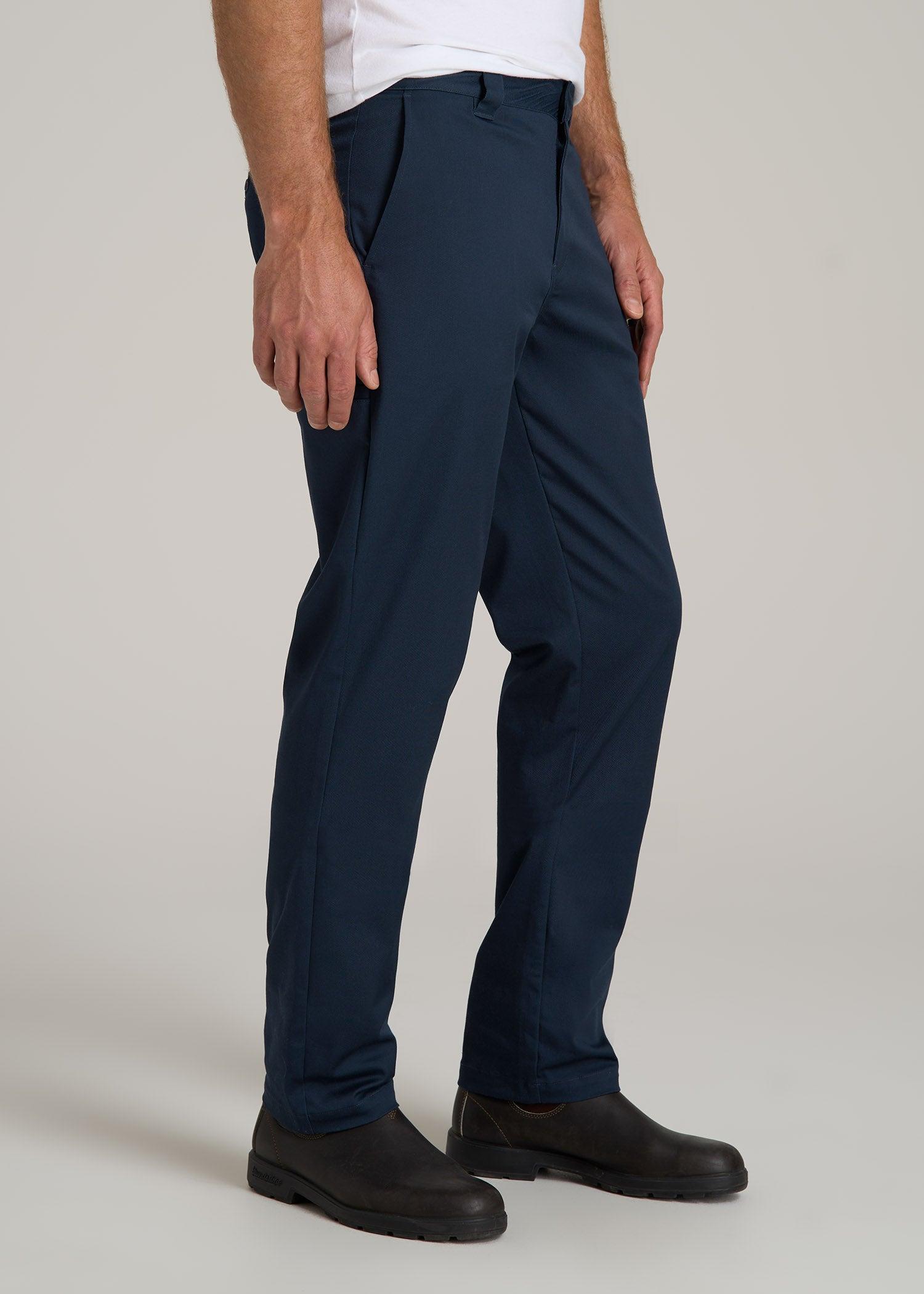 LJ&S Stretch Twill STRAIGHT-LEG Work Pants for Tall Men in Marine Blue Male Product Image
