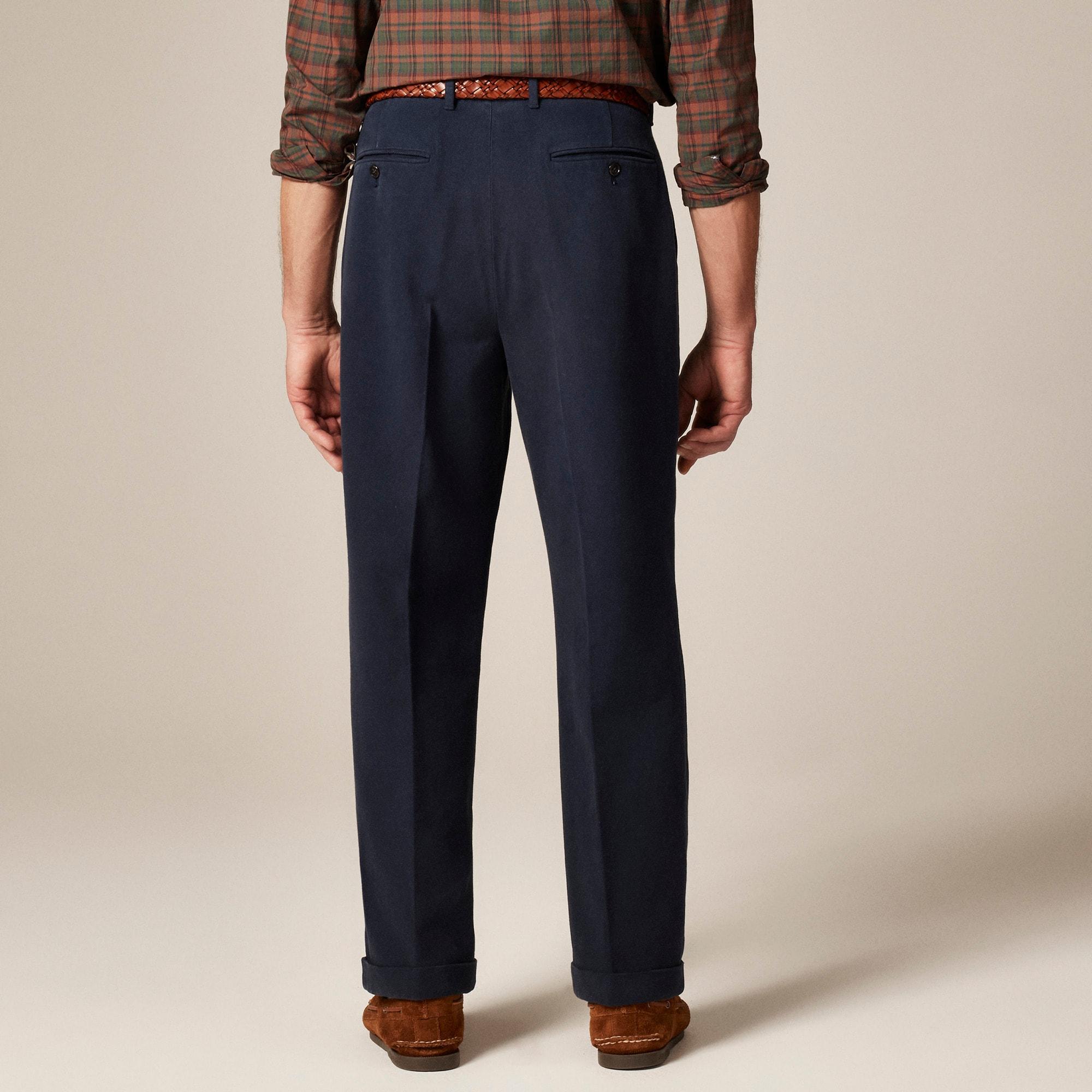Relaxed-fit suit pant in garment-dyed Italian cotton twill Product Image