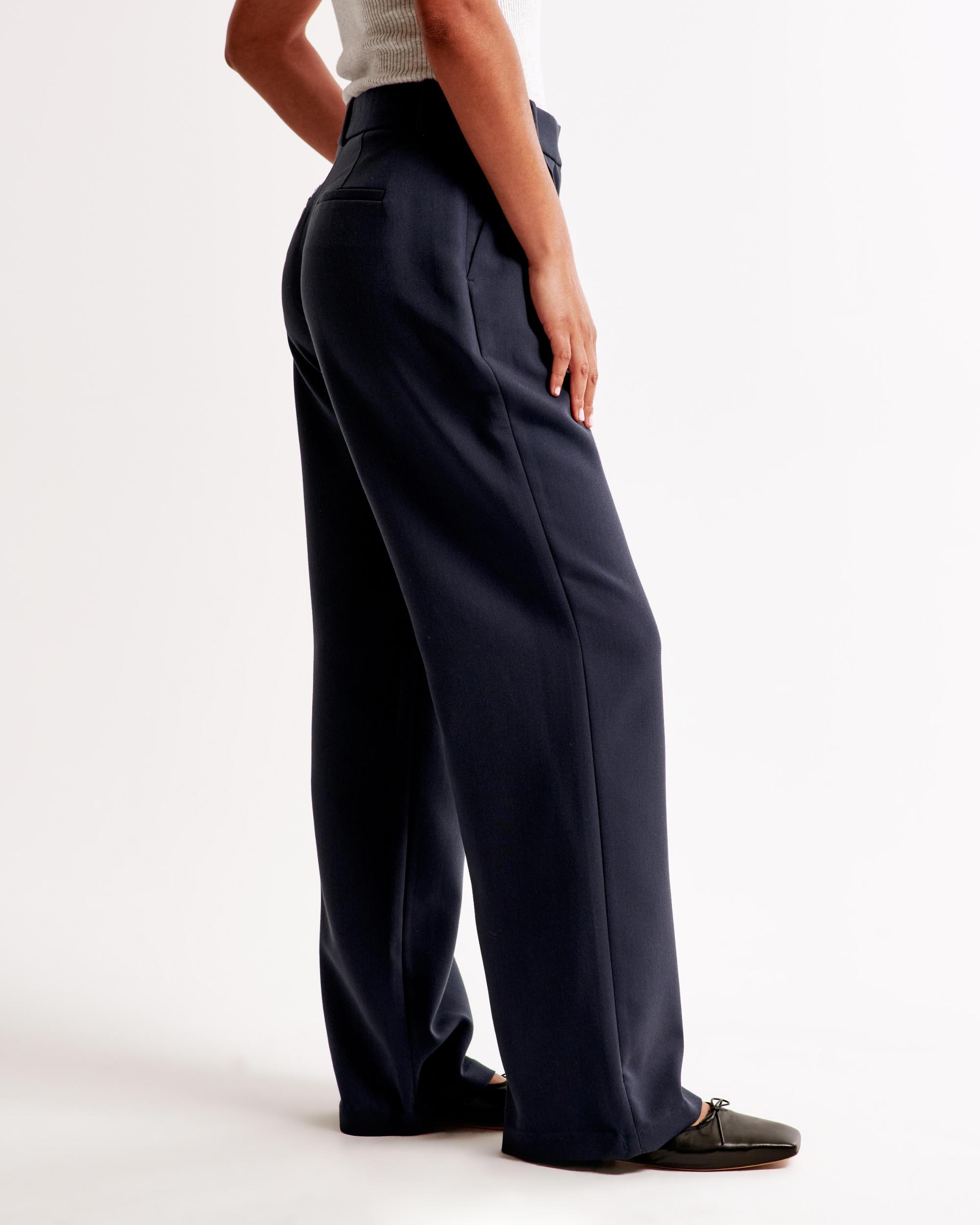 Curve Love A&F Sloane Low Rise Tailored Wide Leg Pant Product Image