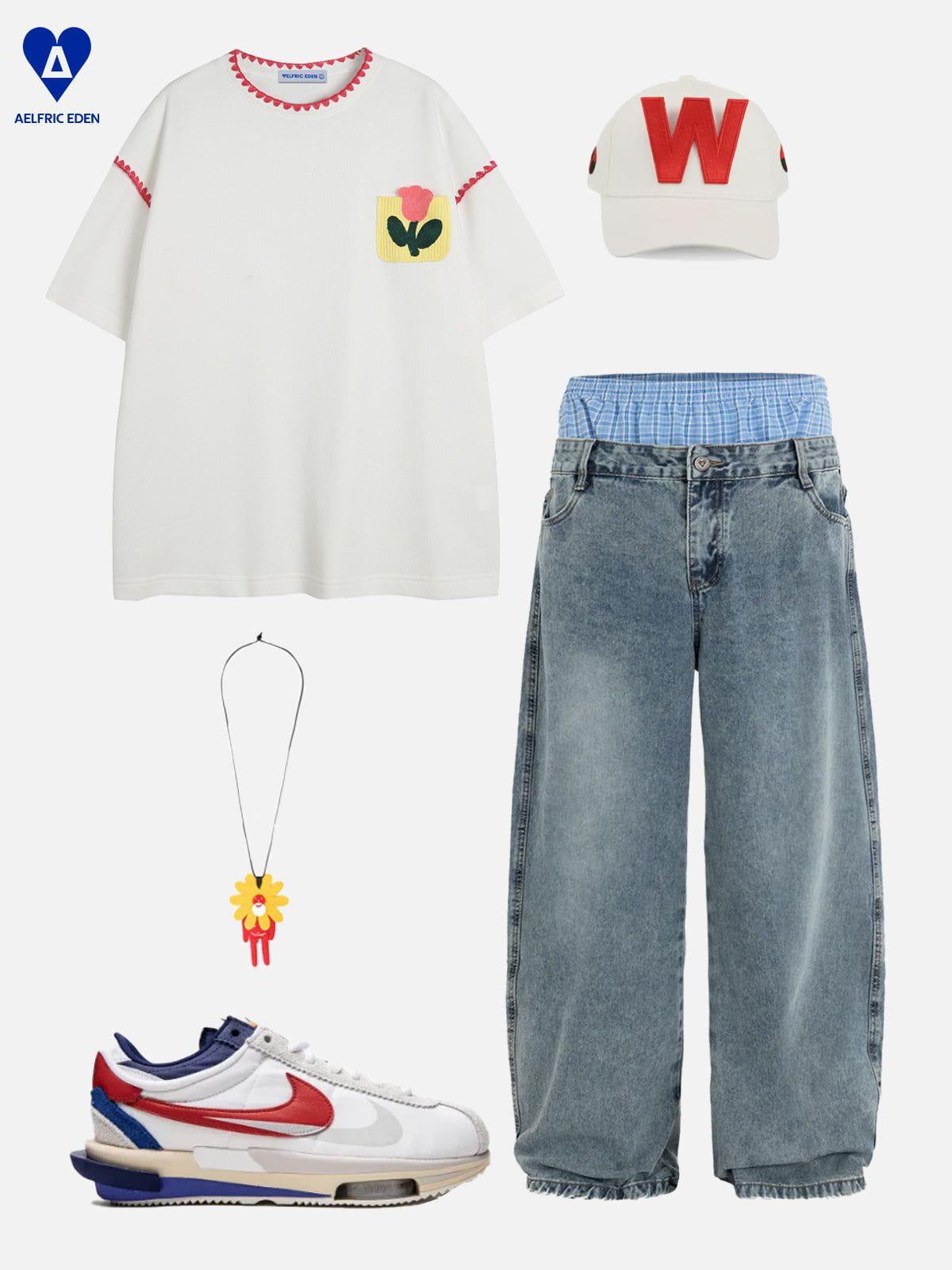 Aelfric Eden Crochet Floral Pocket Tee Product Image