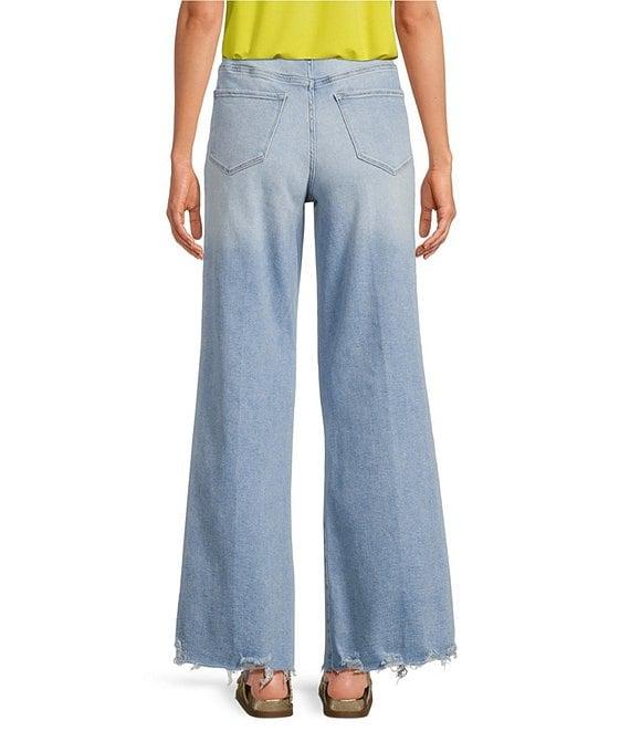 Dear John Fiona High Rise Wide Leg Raw Cut Jeans Product Image