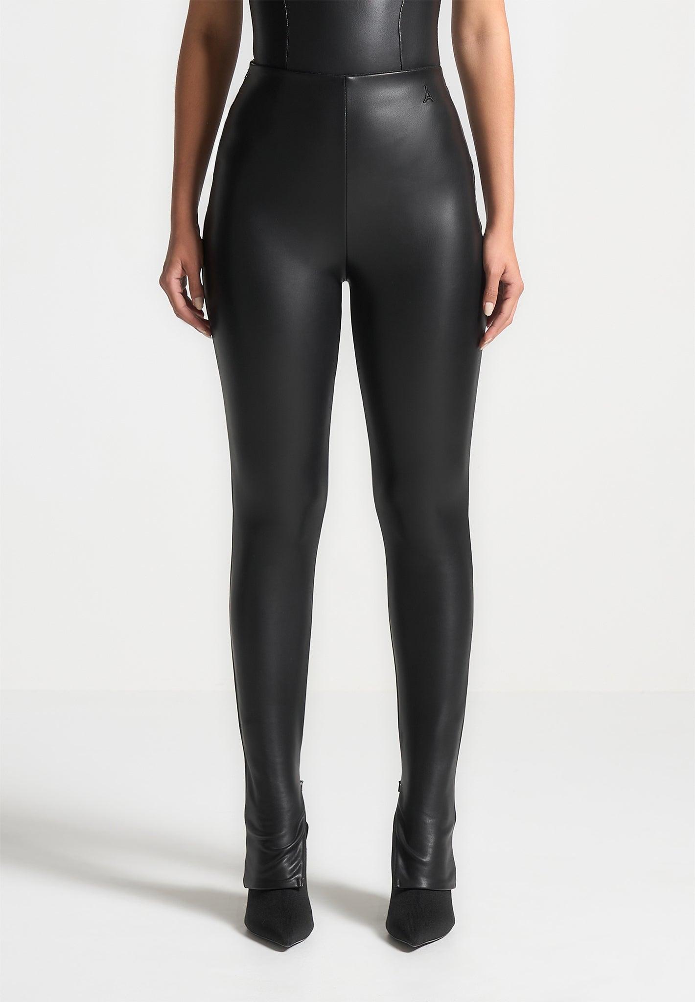 Leather Leggings  - Black Female Product Image