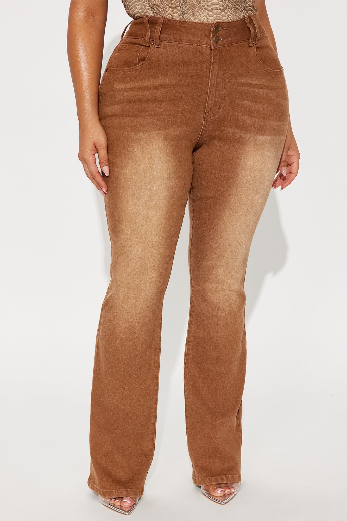 Fatal Attraction Stretch Bootcut Jeans - Brown Female Product Image