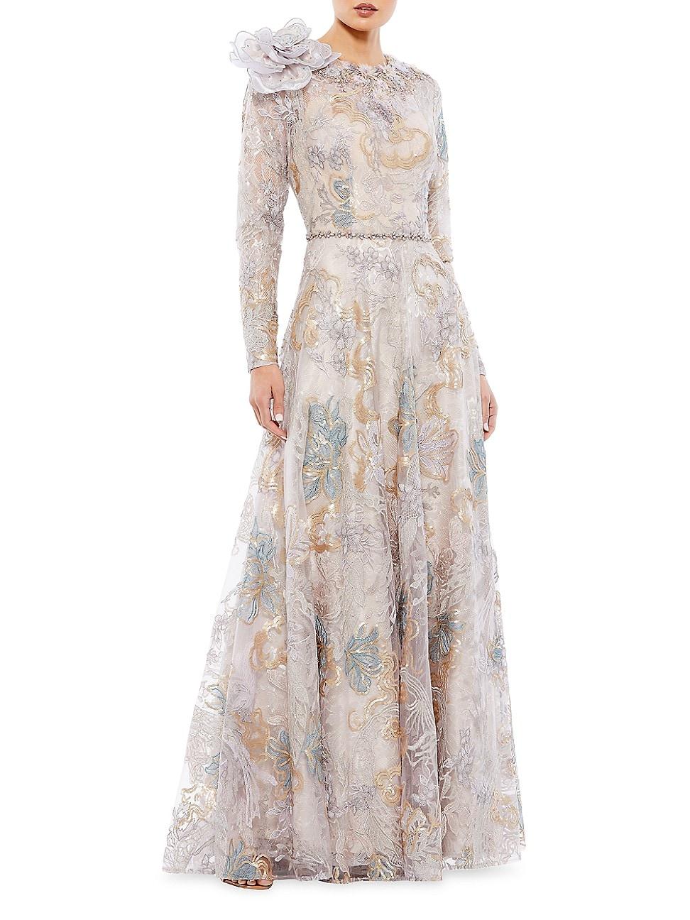 Womens Embellished -Applique Gown - Product Image