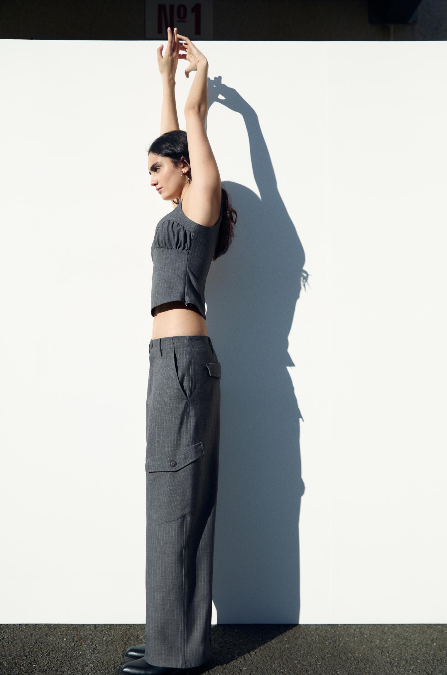 Smart pinstripe cargo pants Product Image