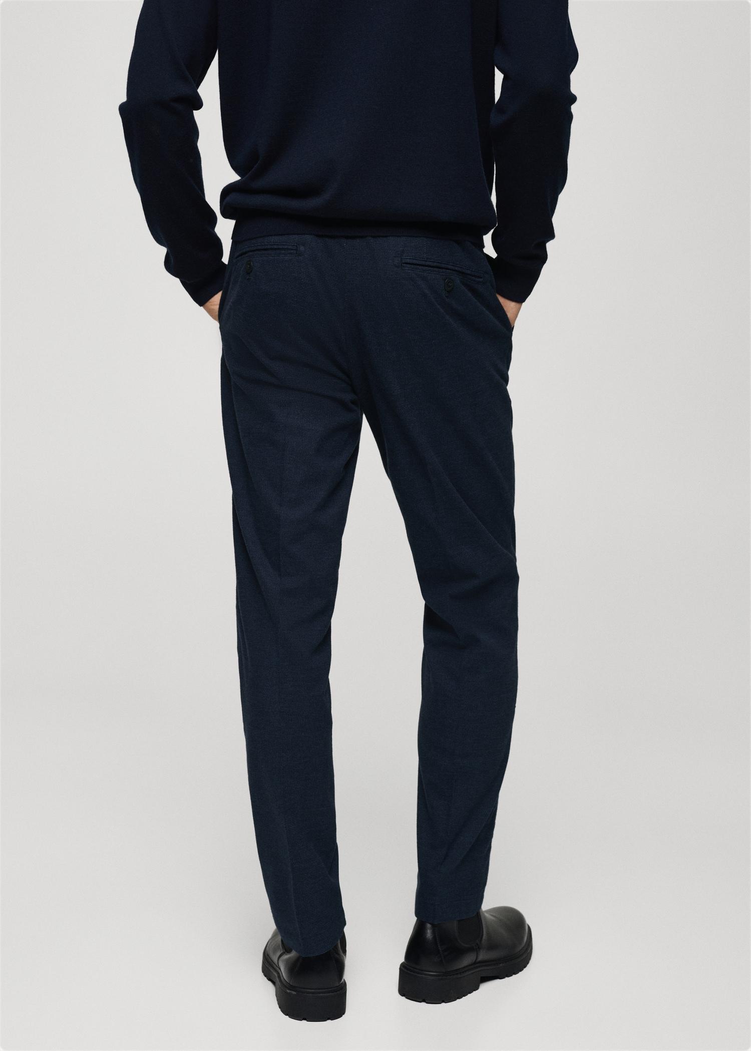 Micro-houndstooth flannel pants - Men | MANGO USA Product Image