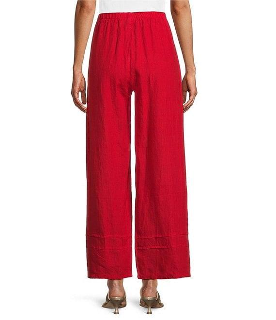 Bryn Walker Light Linen Pocketed Trouser Leg Pull-On Pants Product Image