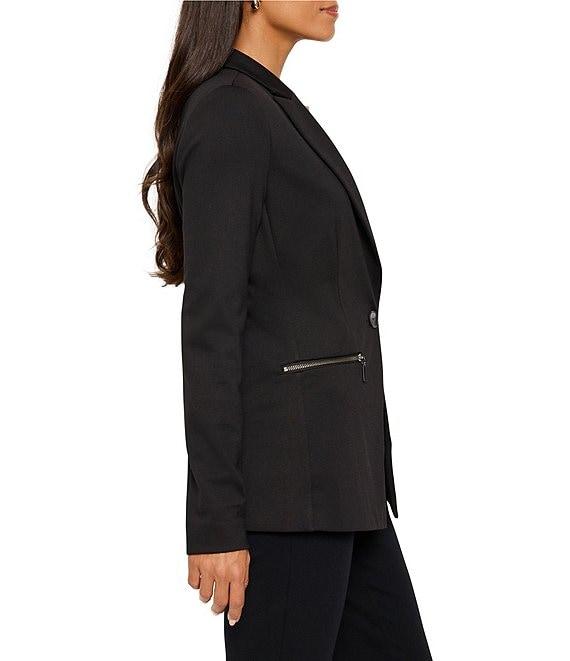 NIC + ZOE Ponte Knit Notch Lapel Long Sleeve Blazer Product Image