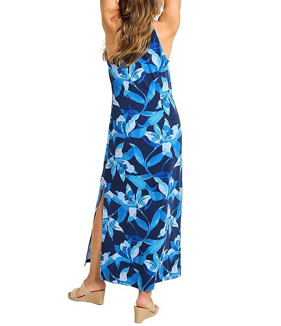 Tommy Bahama Sandy Seaside Brights Carmela Sheath Halter V-Neck Sleeveless Maxi Dress Product Image