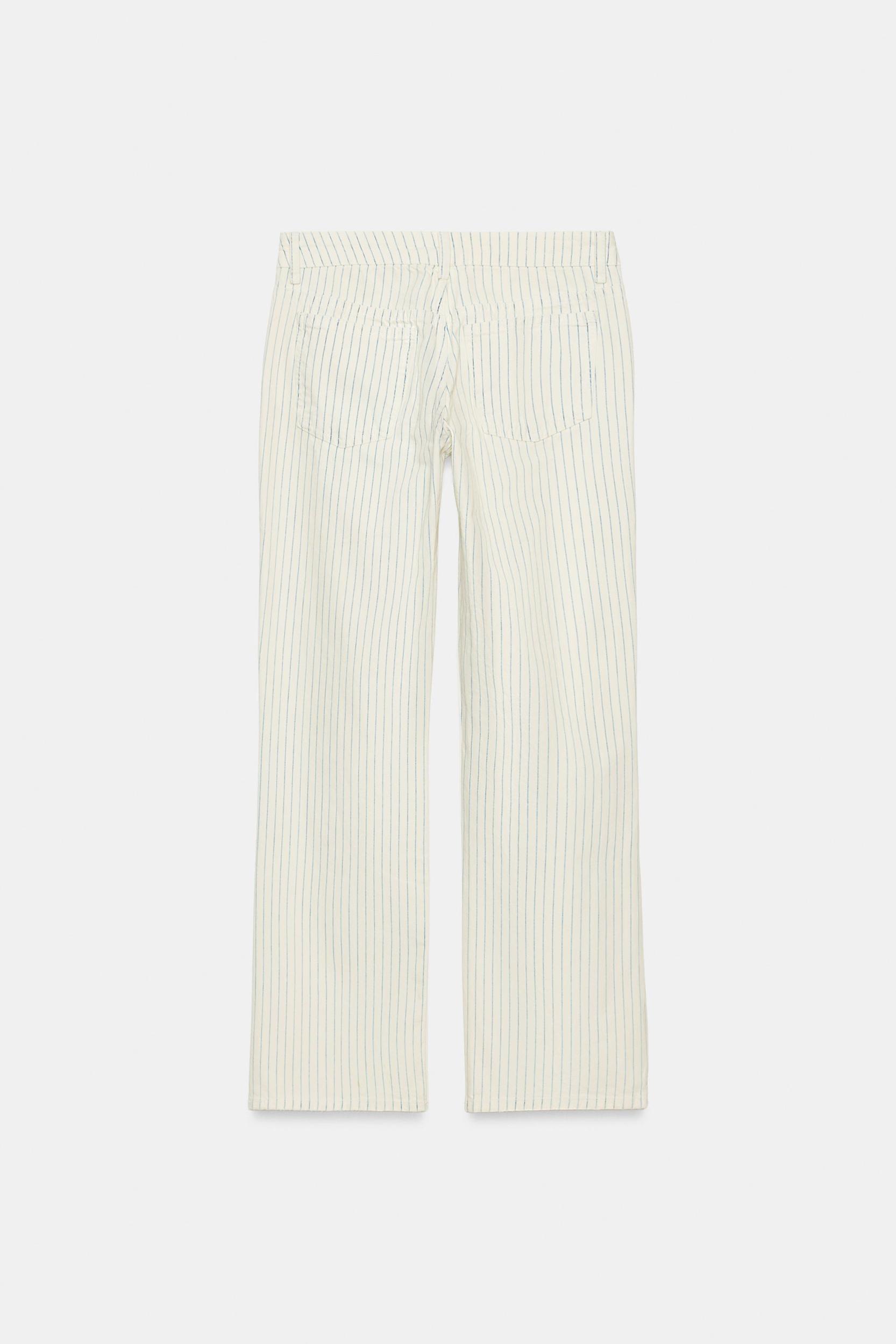 TRF LOW RISE STRIPED STRAIGHT JEANS Product Image