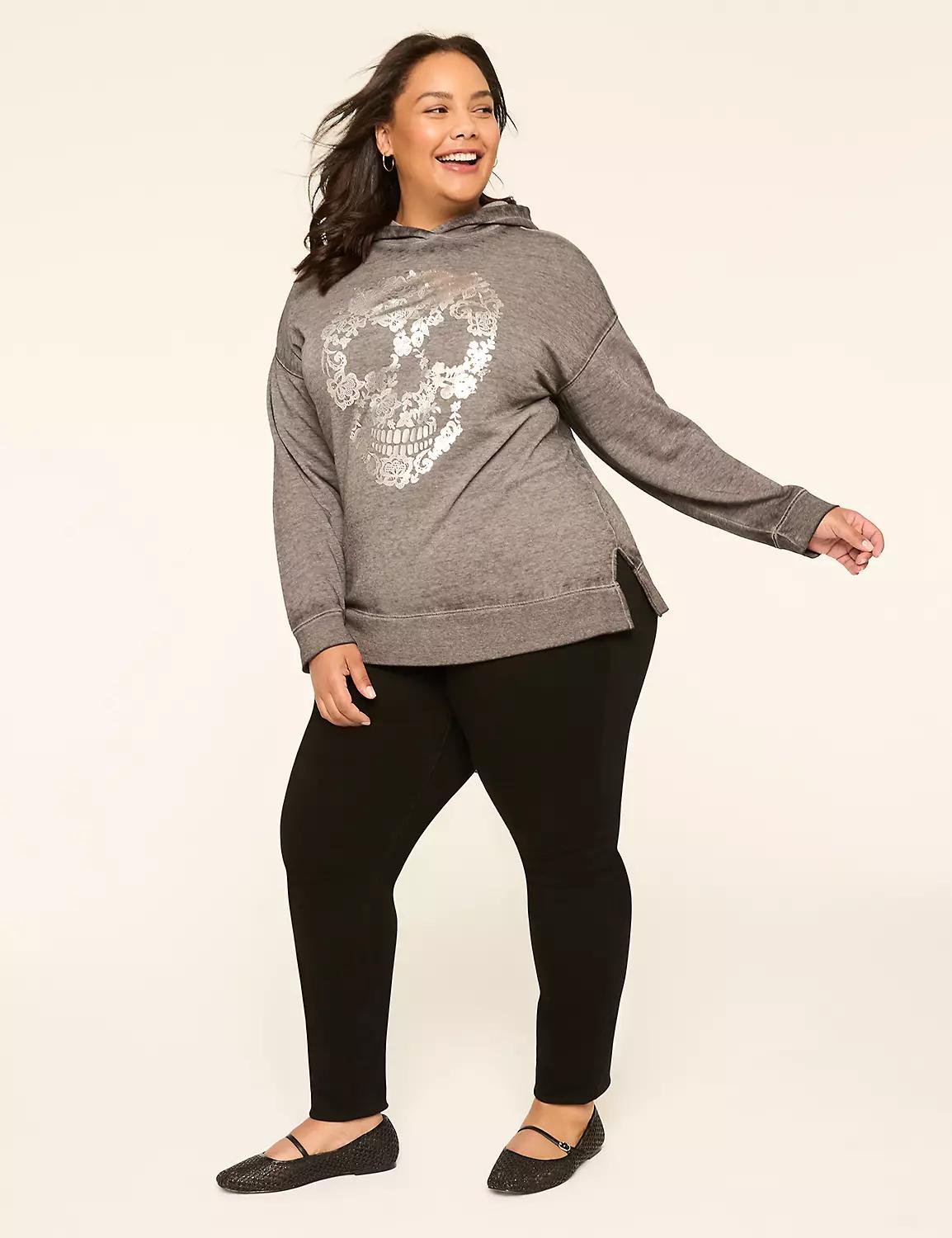 Relaxed Lace Skeleton Graphic Hoodie Product Image