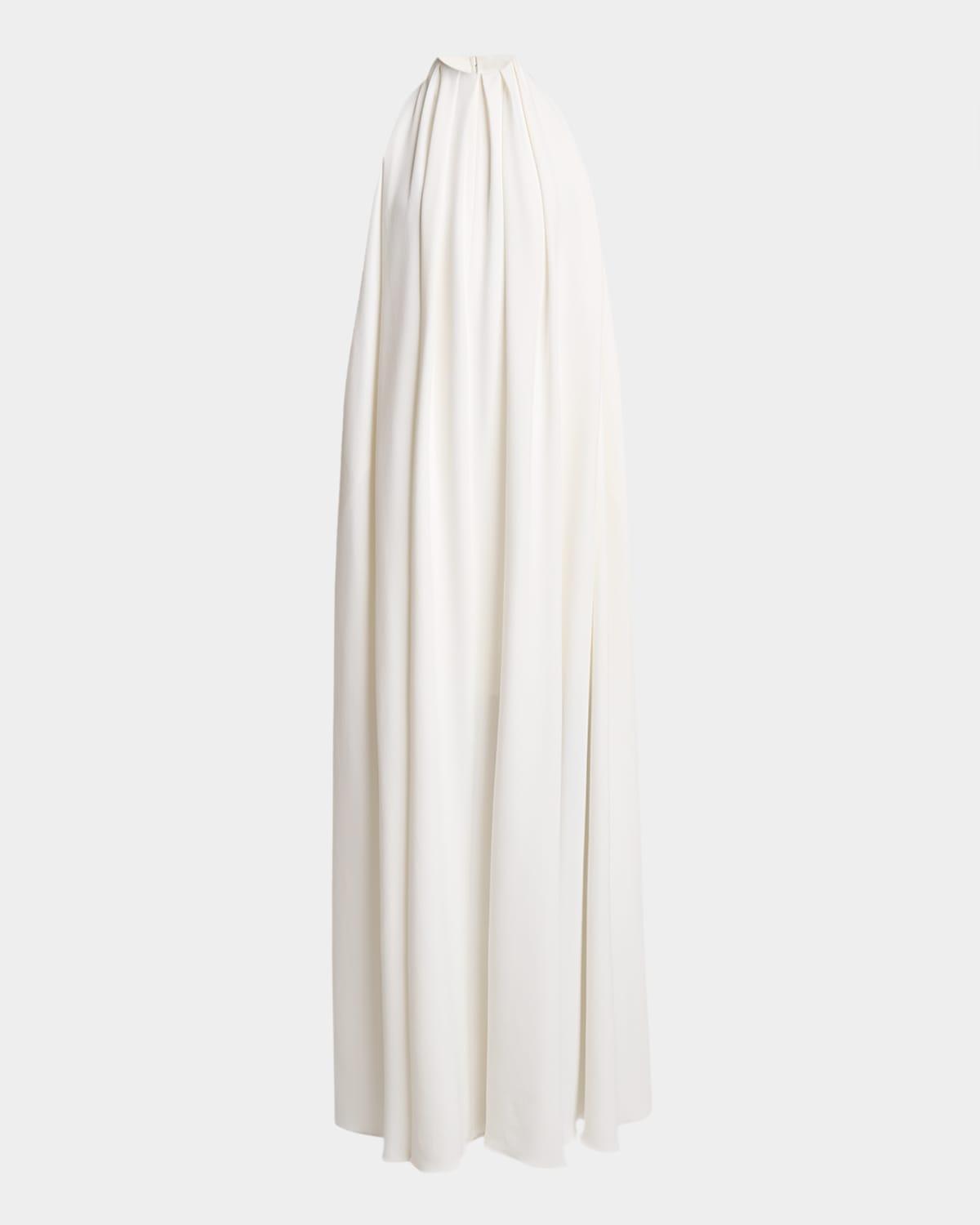 GIVENCHY Open-back Draped Cady Halterneck Maxi Dress In White Product Image