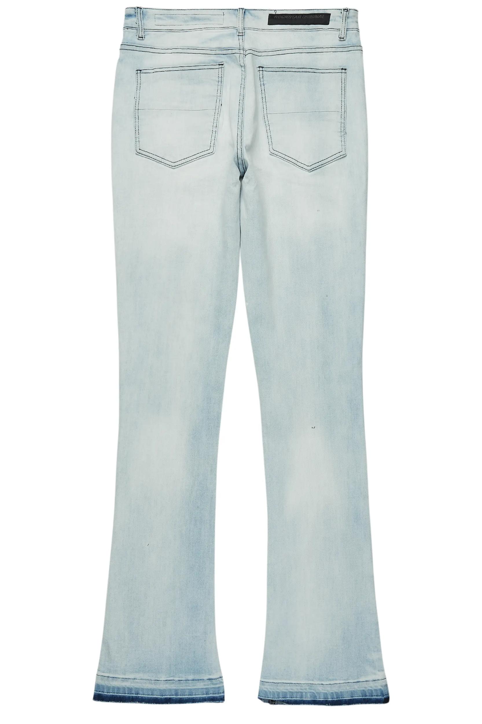 Samba Blue Rhinestone Stacked Flare Jean Male Product Image