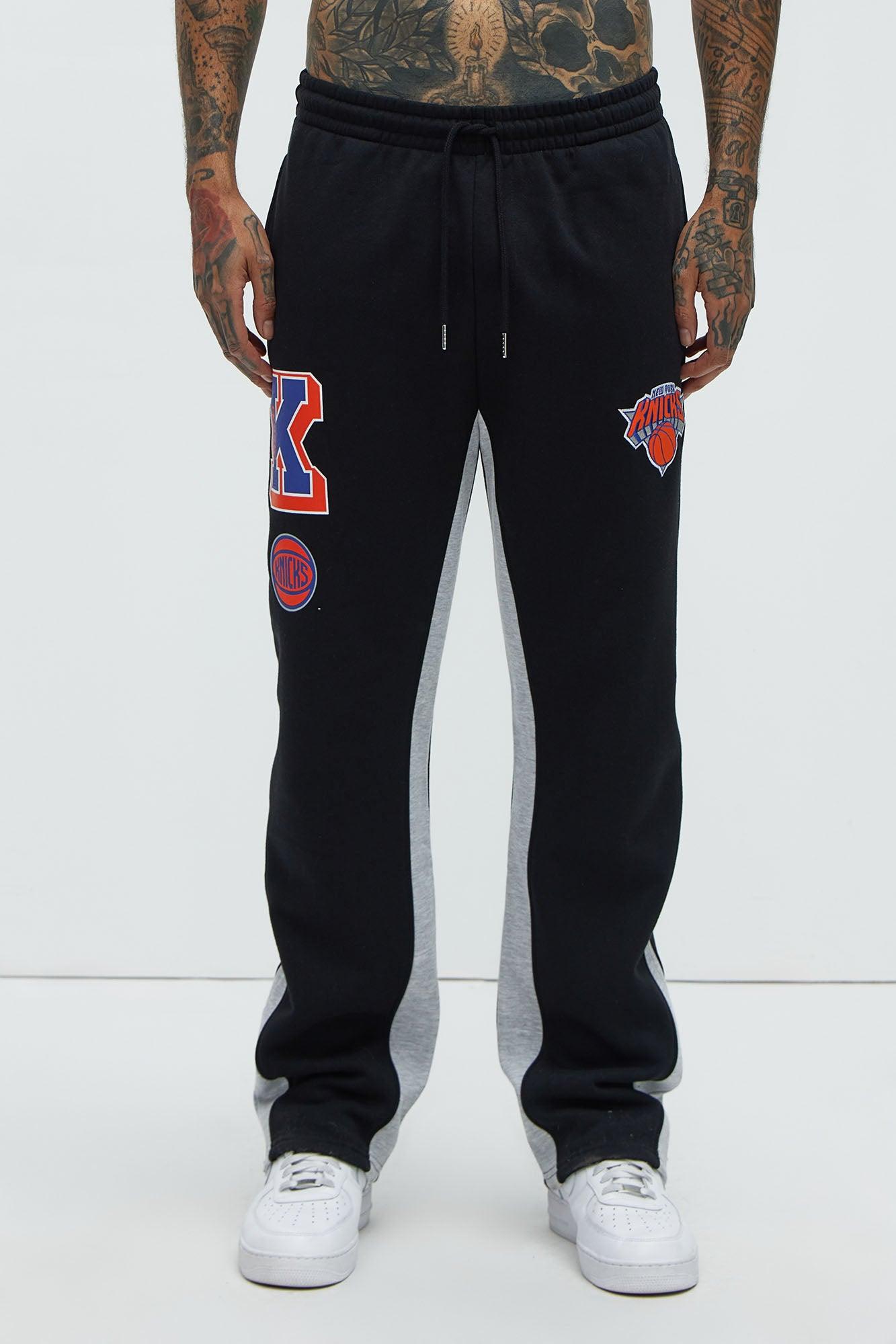 Knicks Backboard Skinny Flare Sweatpants - Blue/Black Male Product Image