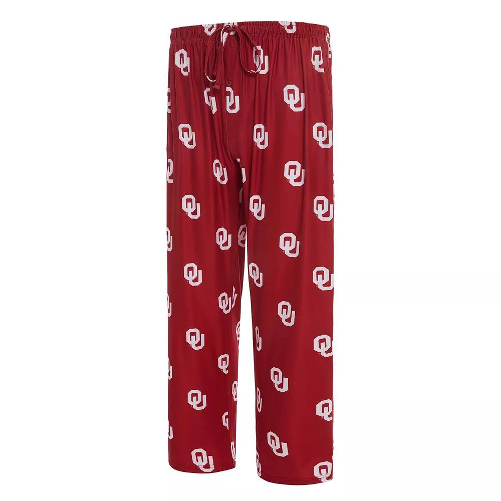 Men's Concepts Sport Crimson Oklahoma Sooners Logo Flagship Allover Print Pants, Size: Small, Red Product Image