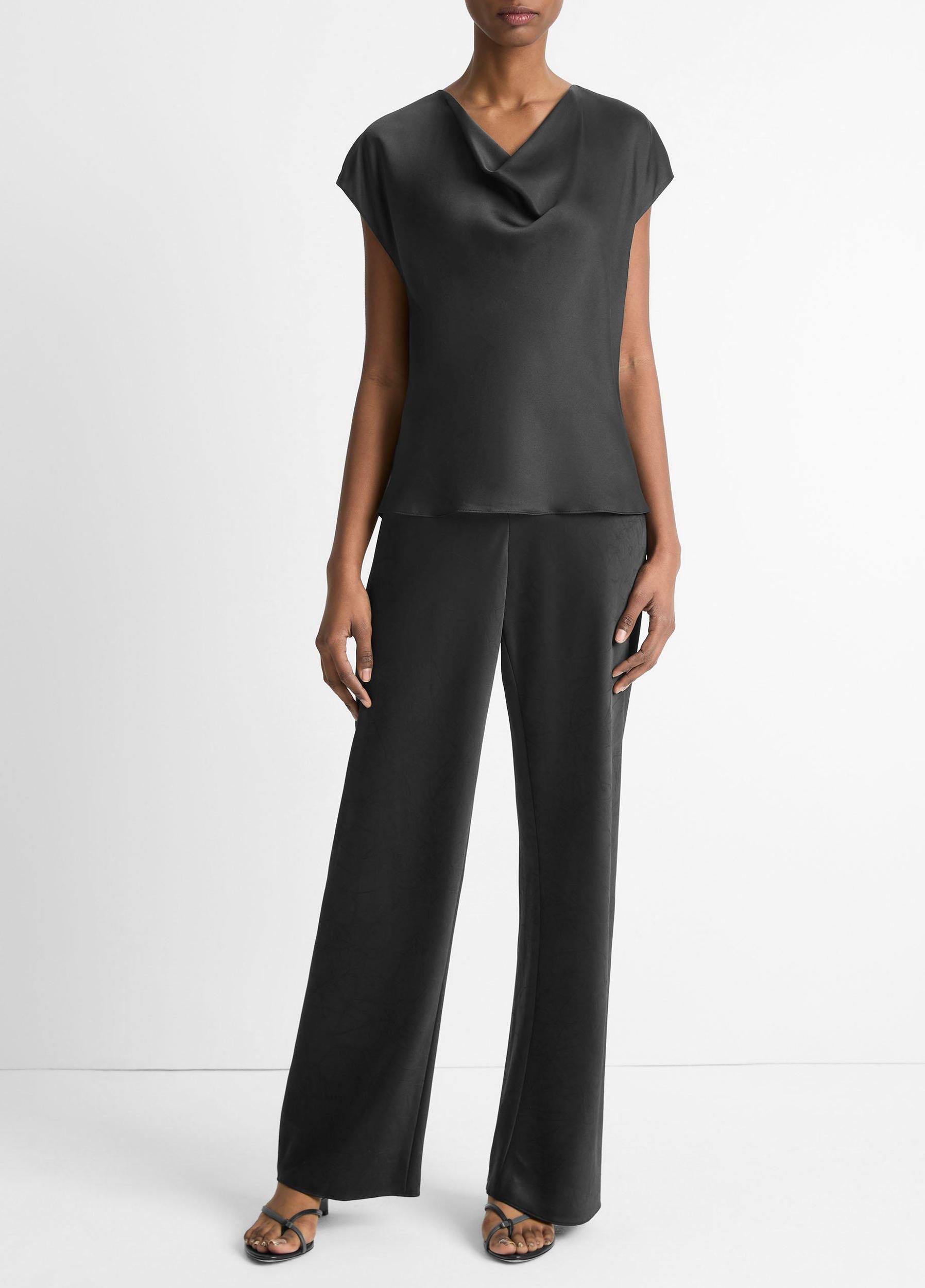 Silk Cowl-Neck Blouse Product Image