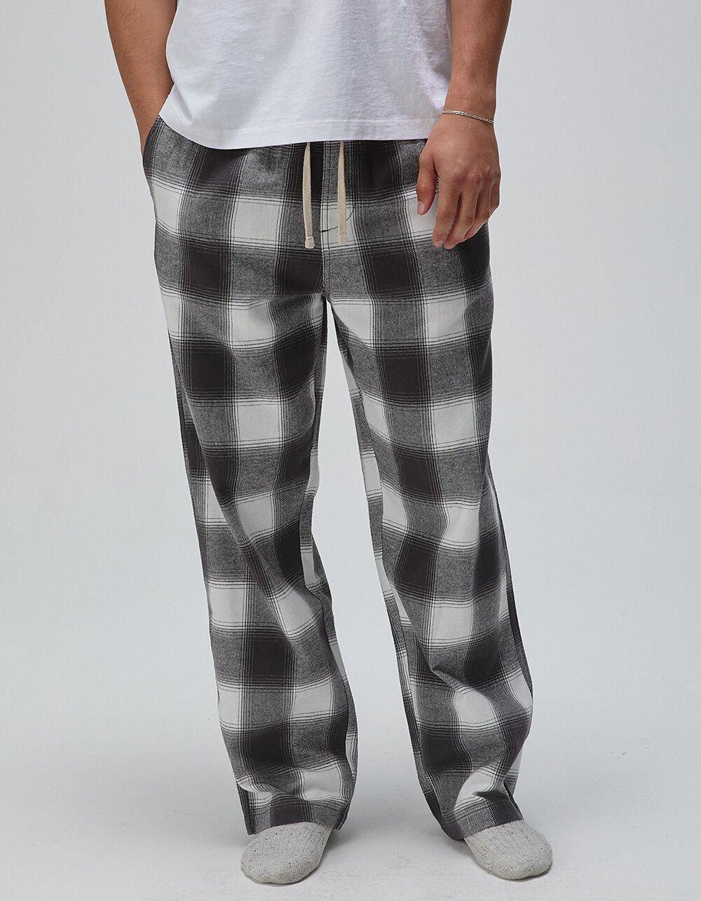 RSQ Mens Plaid Pajama Pants - WHT/GRAY Product Image
