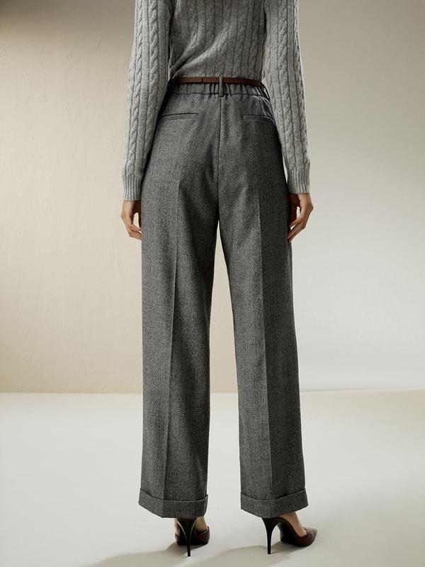Wide leg wool-flannel suit trousers Product Image