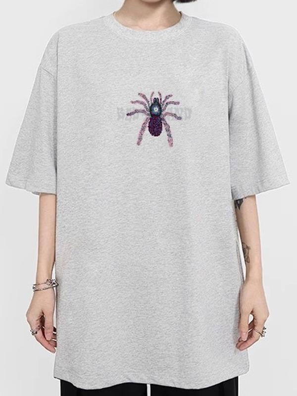 Spider Print Oversized Short Sleeve Tee Product Image