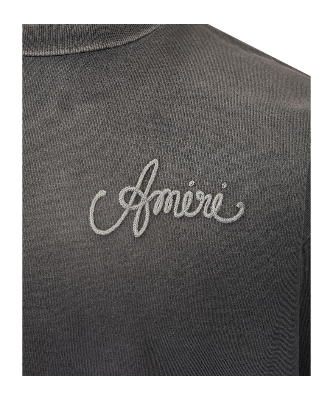 AMIRI Black Crewneck T-shirt With Logo Lettering On Front And Rear Product Image