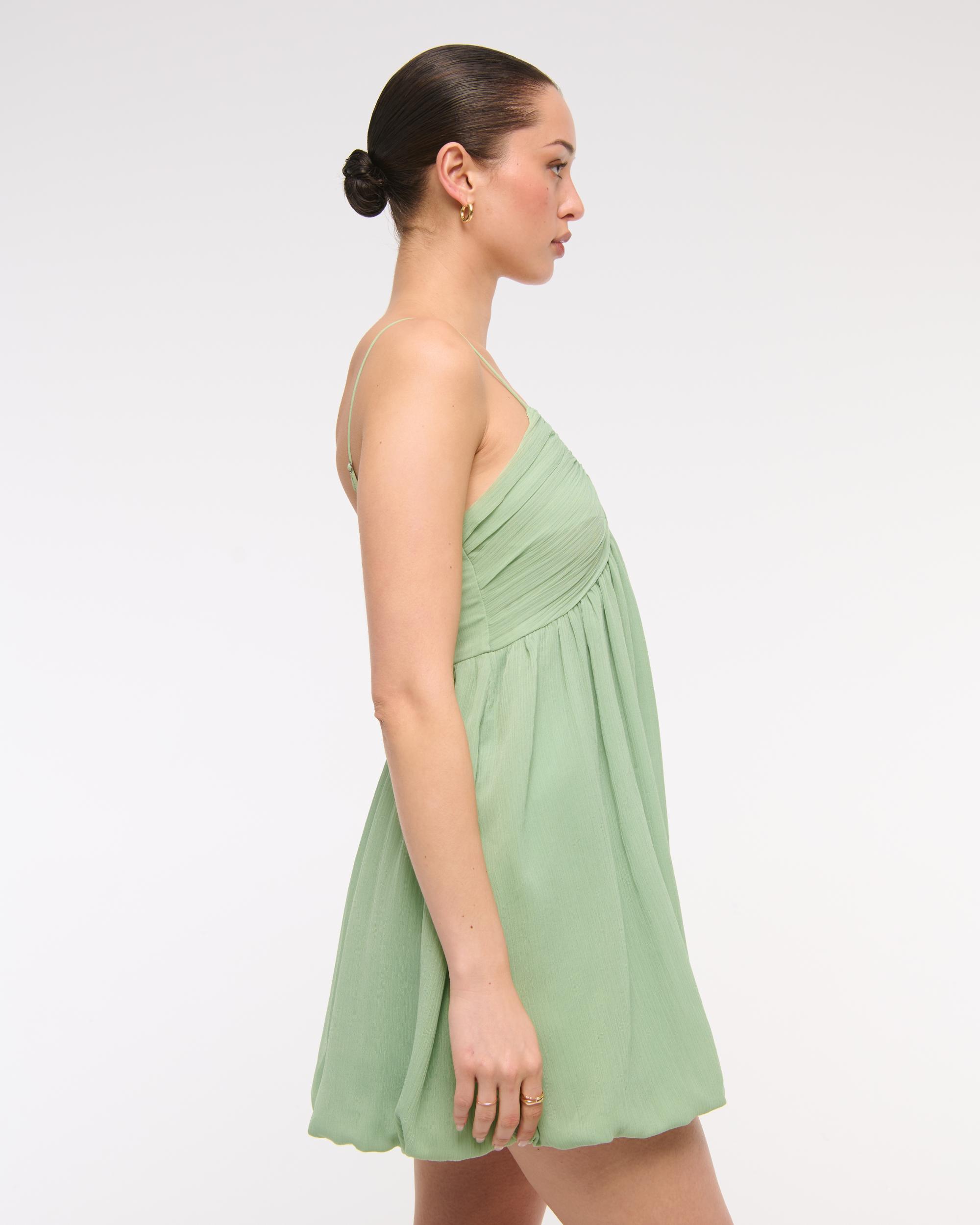 Sheer Bubble Hem Mini Dress Product Image