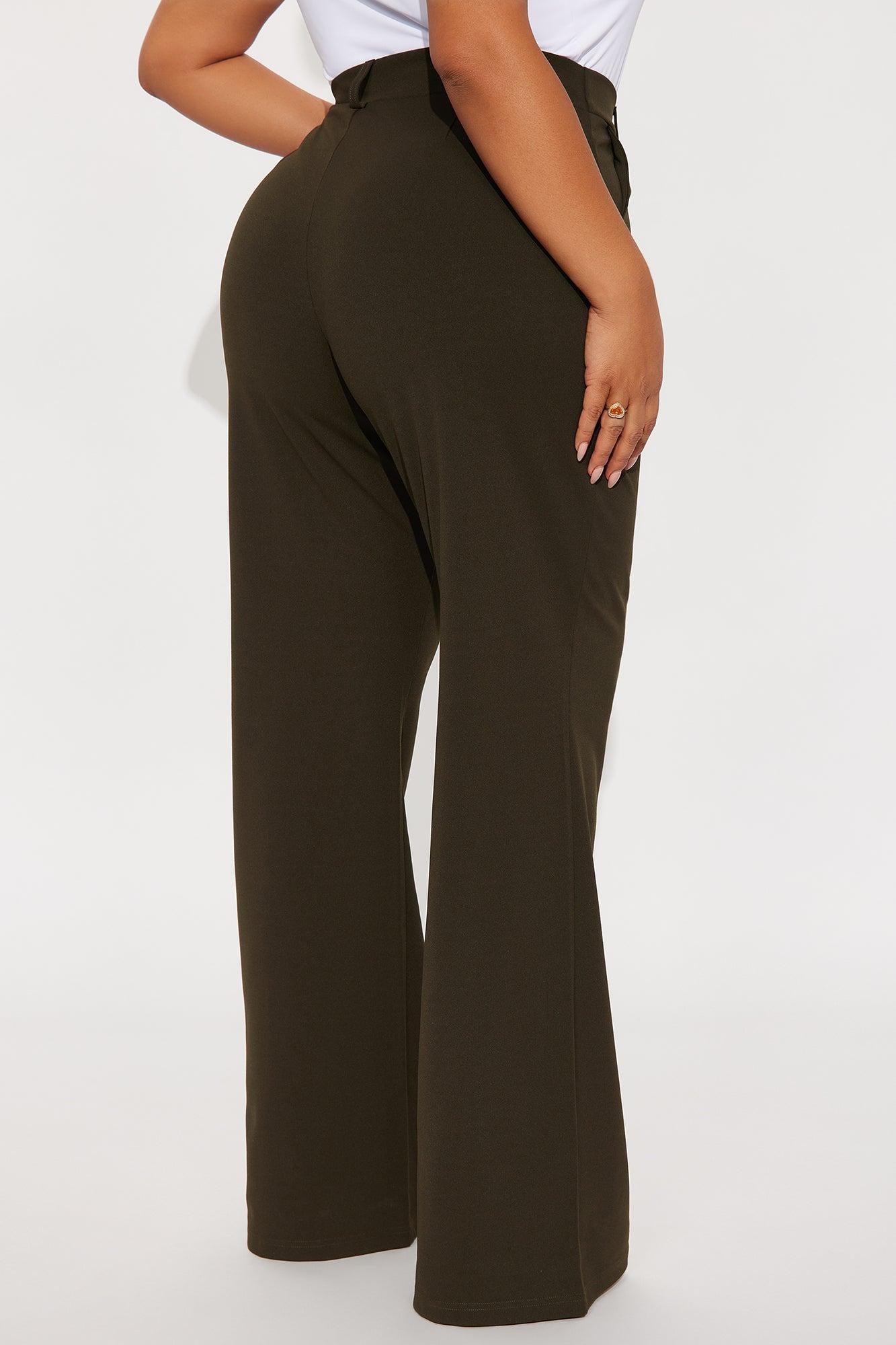 Heidi Wide Leg Trouser Pant - Olive Female Product Image