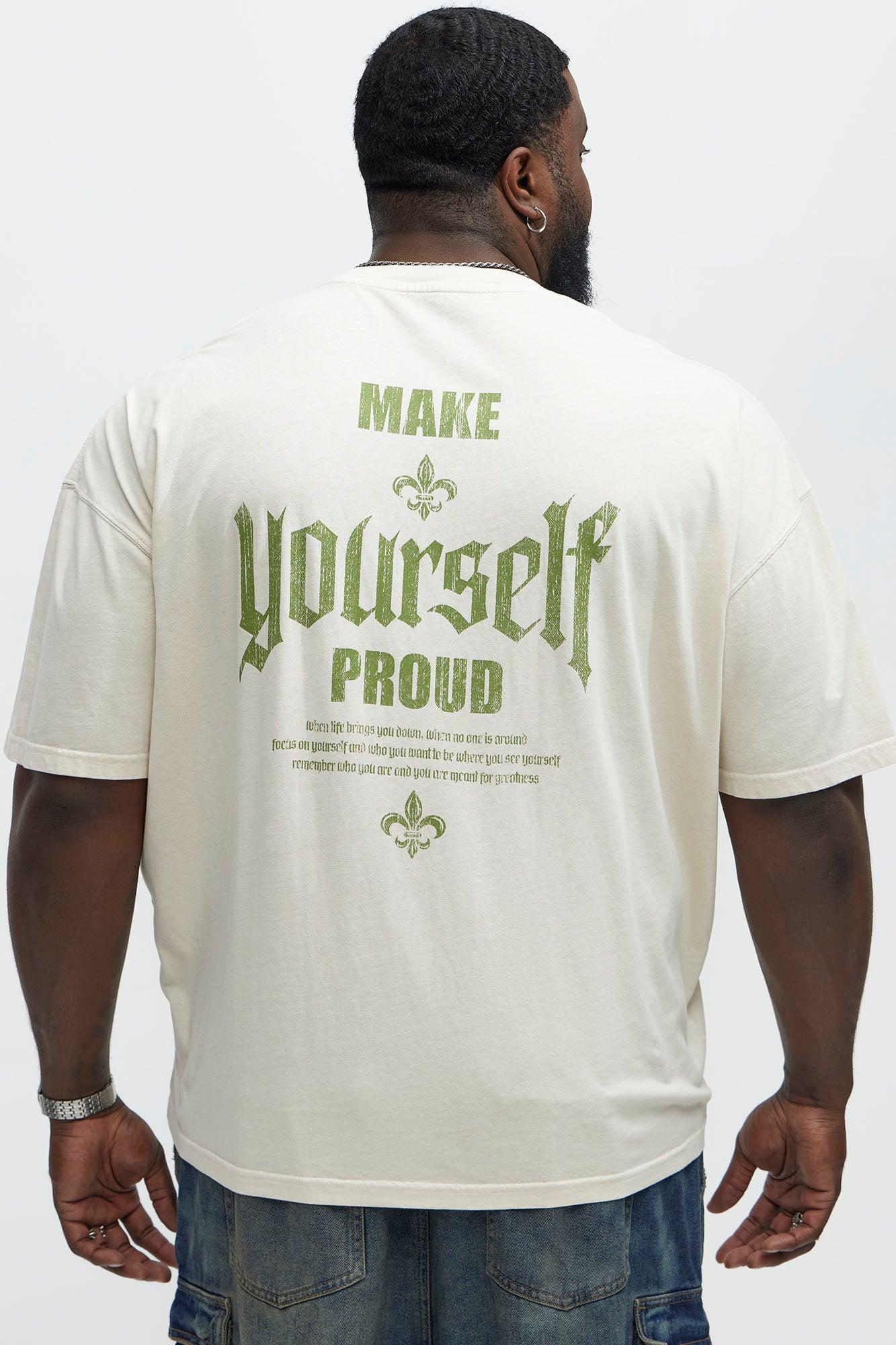 Make Yourself Proud Oversized Short Sleeve Tee - Cream Product Image