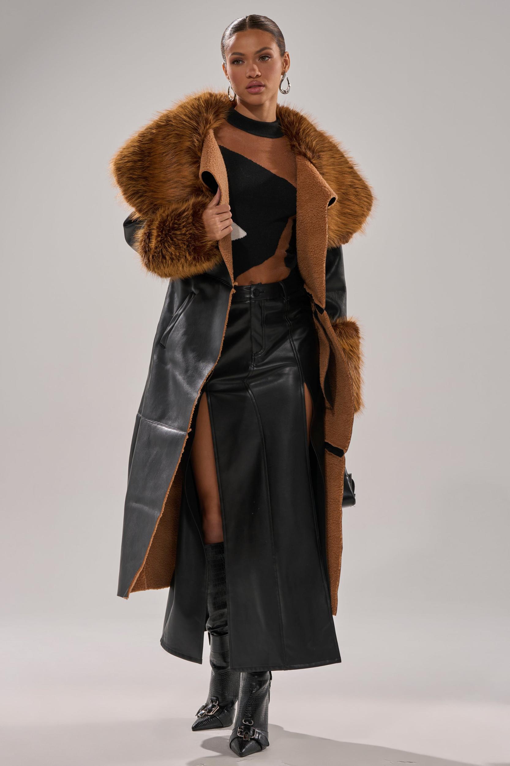SIREN FUR TRIM TRENCH COAT Product Image