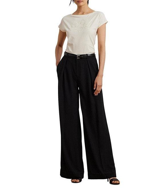 Lauren Ralph Lauren Jersey Knit Boat Neck Short Sleeve Tee Product Image