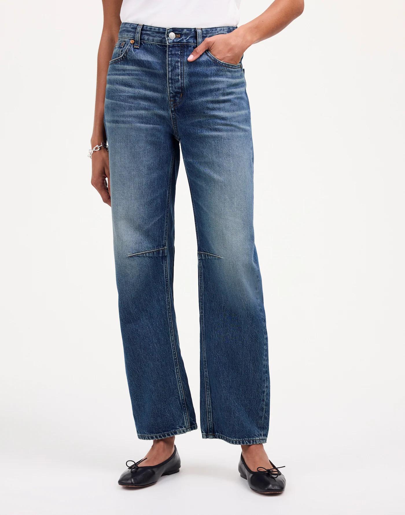 The Petite Darted Barrel-Leg Jean Product Image