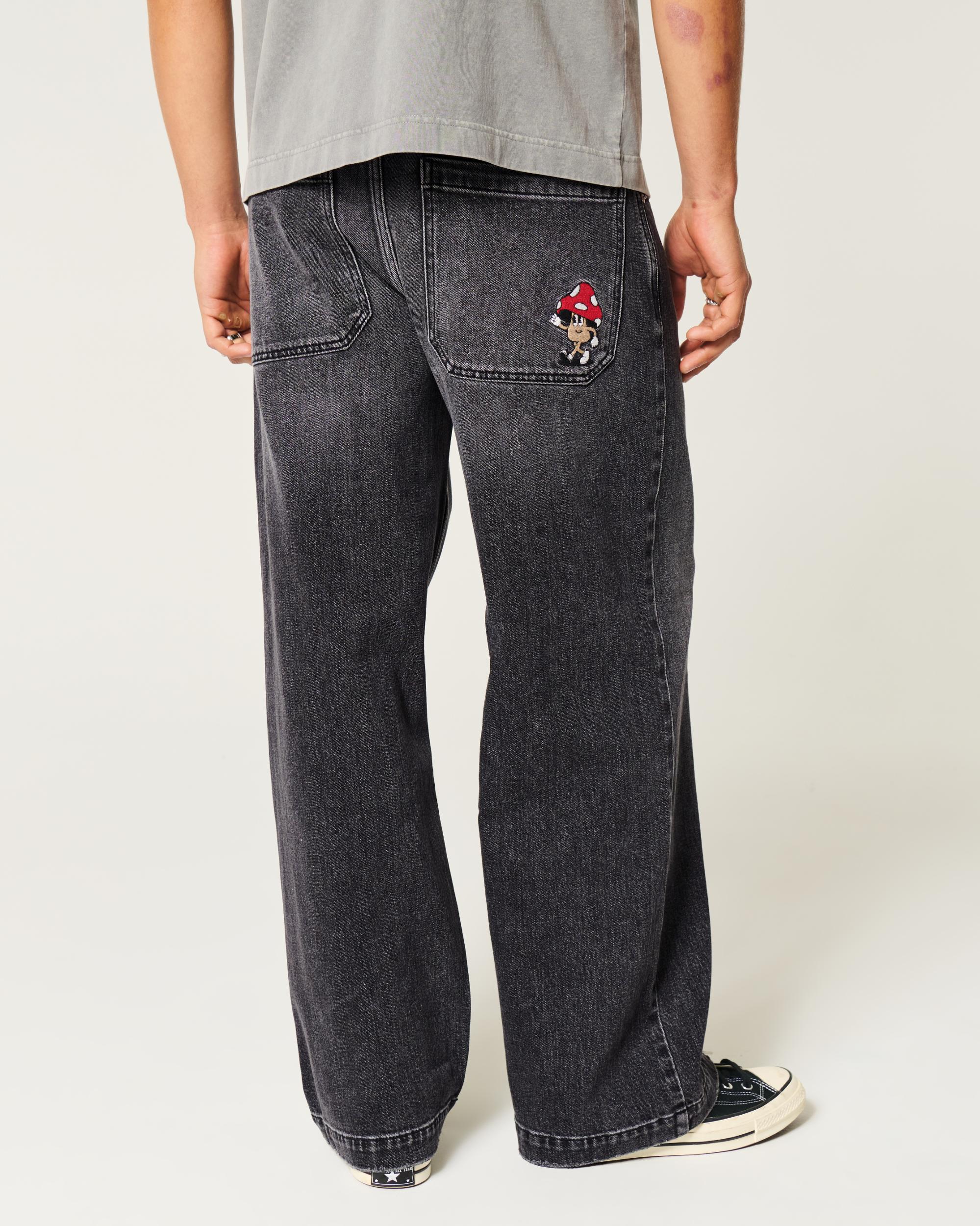 Washed Black Super Baggy Jeans Product Image