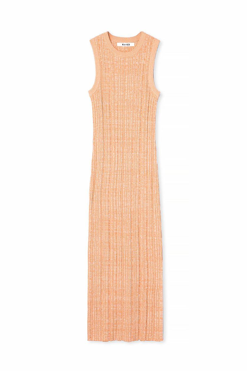 Knitted Ribbed Sleeveless Midi Dress Product Image