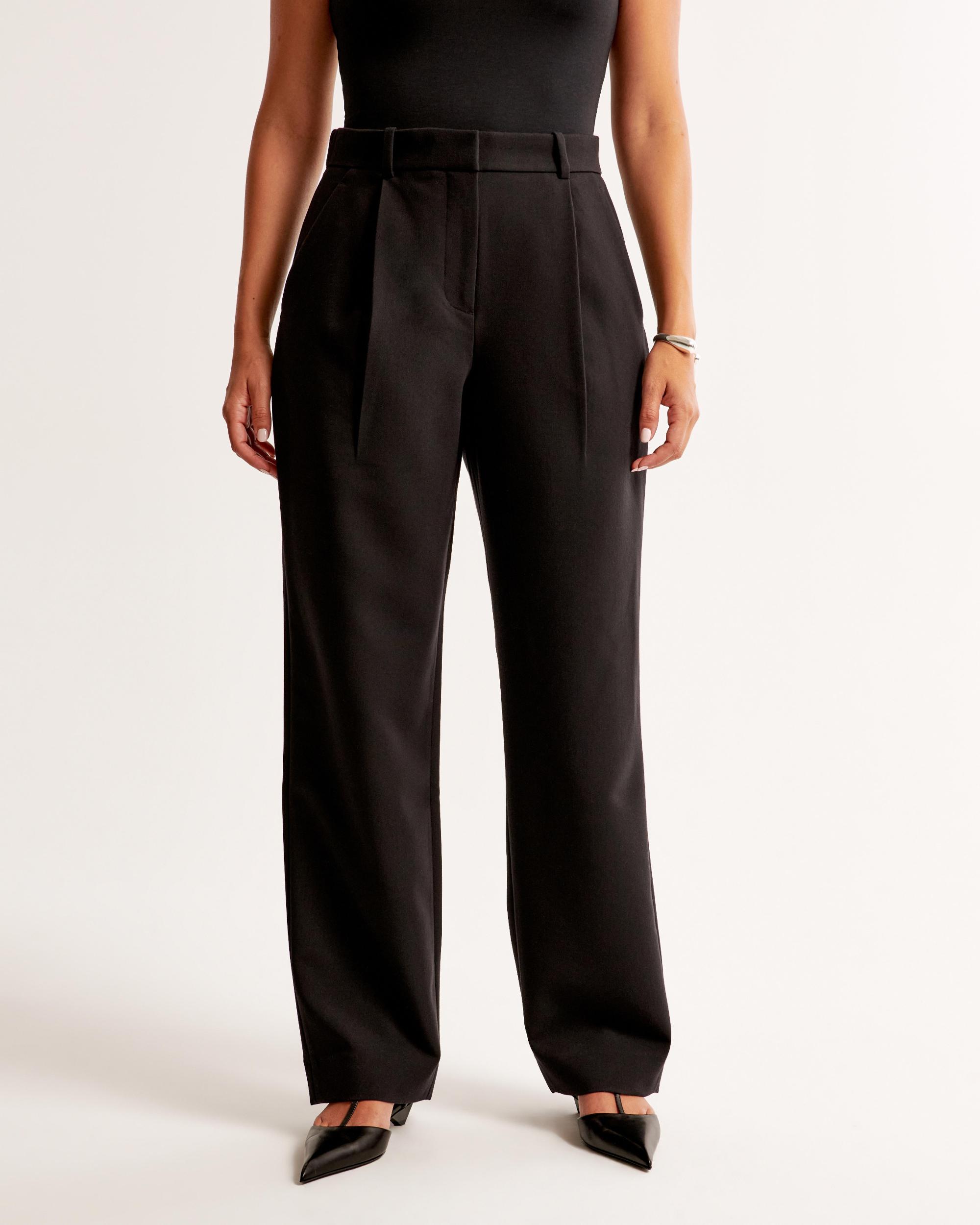 Curve Love A&F Quinn Tailored Straight Pant Product Image