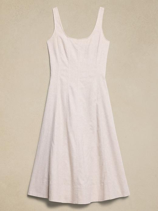 Linen-Blend Midi Dress Product Image