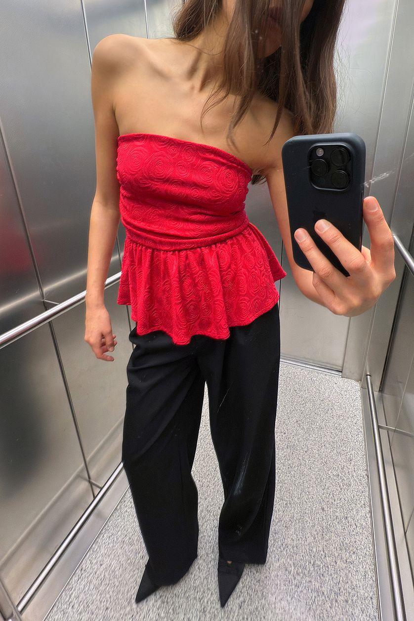 Rose Pattern Tube Top Product Image