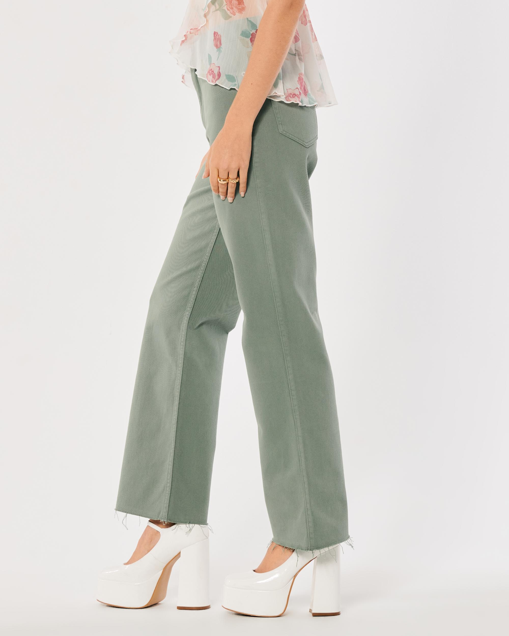 Social Tourist Highest Rise Sage Relaxed Straight Jeans Product Image