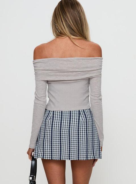 Gulliver Tie Side Mini Skort Navy Gingham Product Image