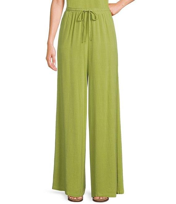 Sadie & Sage Sugarloaf Linen Elastic Waist Coordinating Wide Leg Pants Product Image