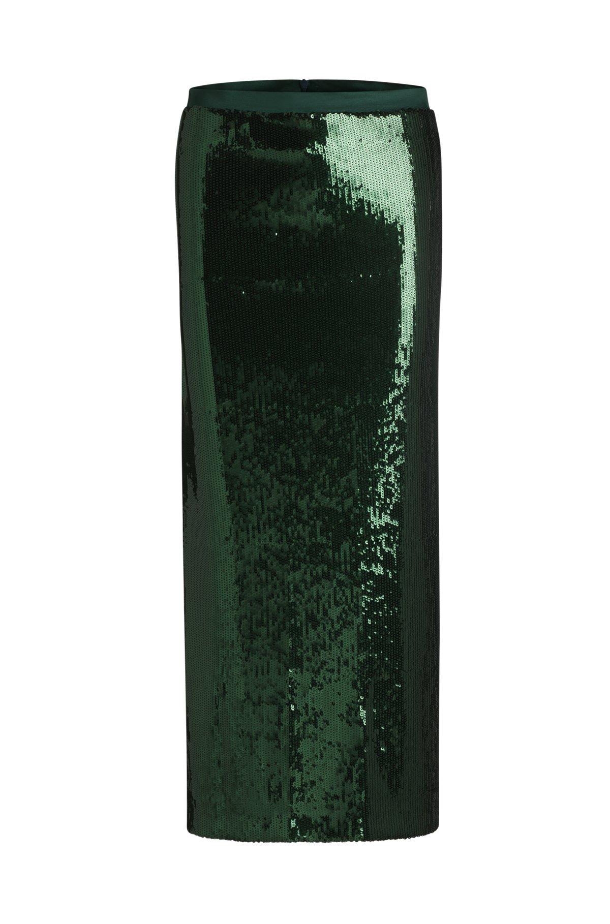 Relaxed-fit midi skirt with sequin embellishments Product Image